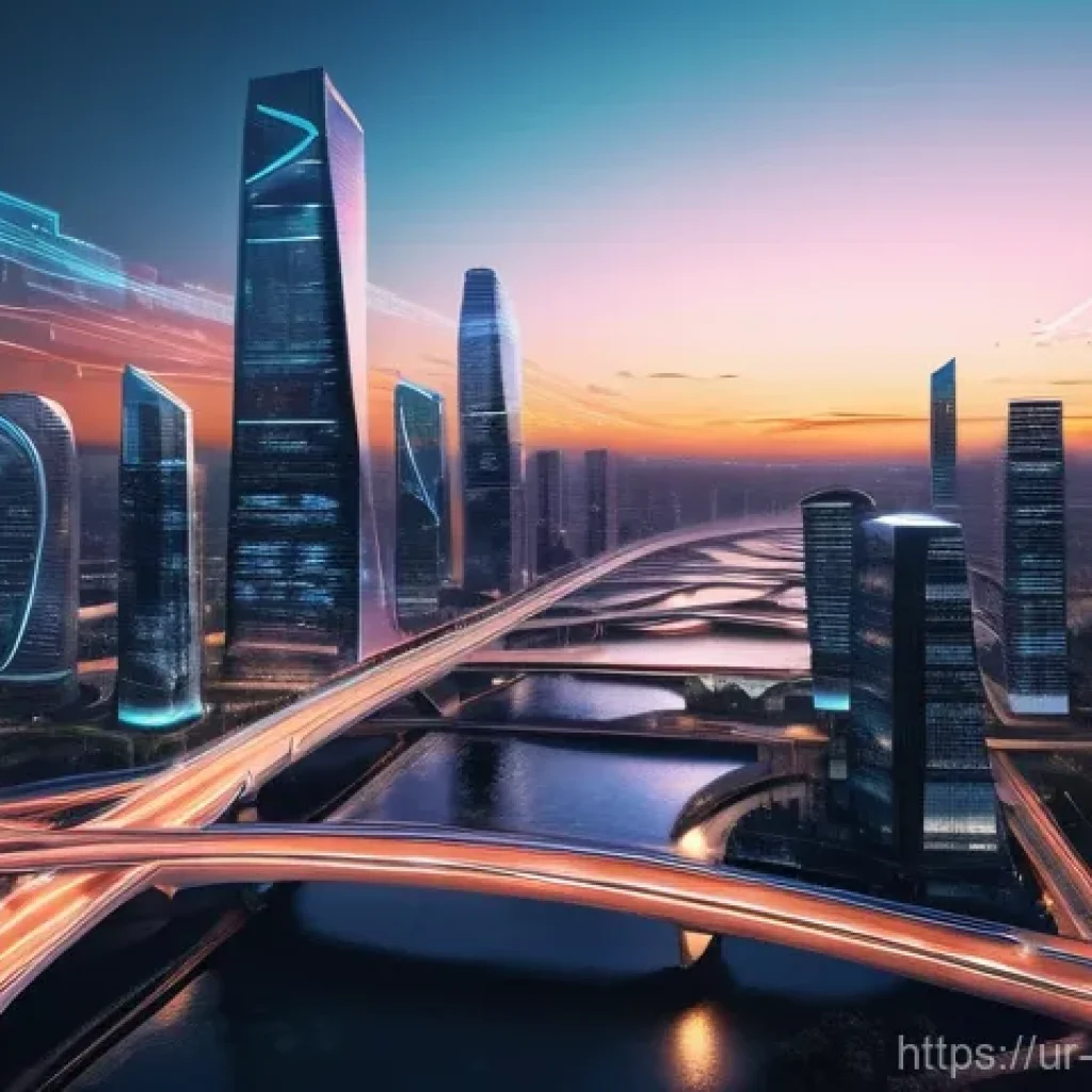 AI 기반 사이버 공격 방어 시스템 - **Prompt 1:** "A breathtaking, futuristic digital cityscape at dusk, bathed in the soft glow of data...