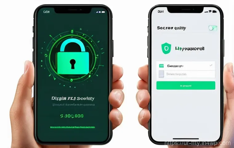 모바일 기기의 보안 인증 방법 - **Password Strength and Two-Factor Authentication:**
"A split-screen image illustrating digital ...