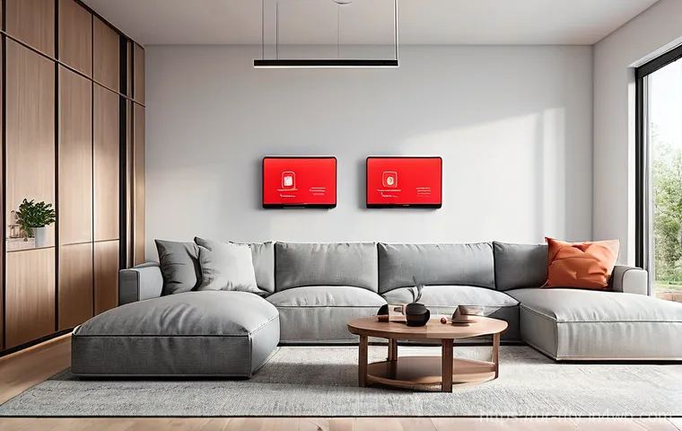 IoT 보안 표준 및 인증 - **Prompt 1: Smart Home Security Awareness**
A modern and inviting smart home living room, bathed...