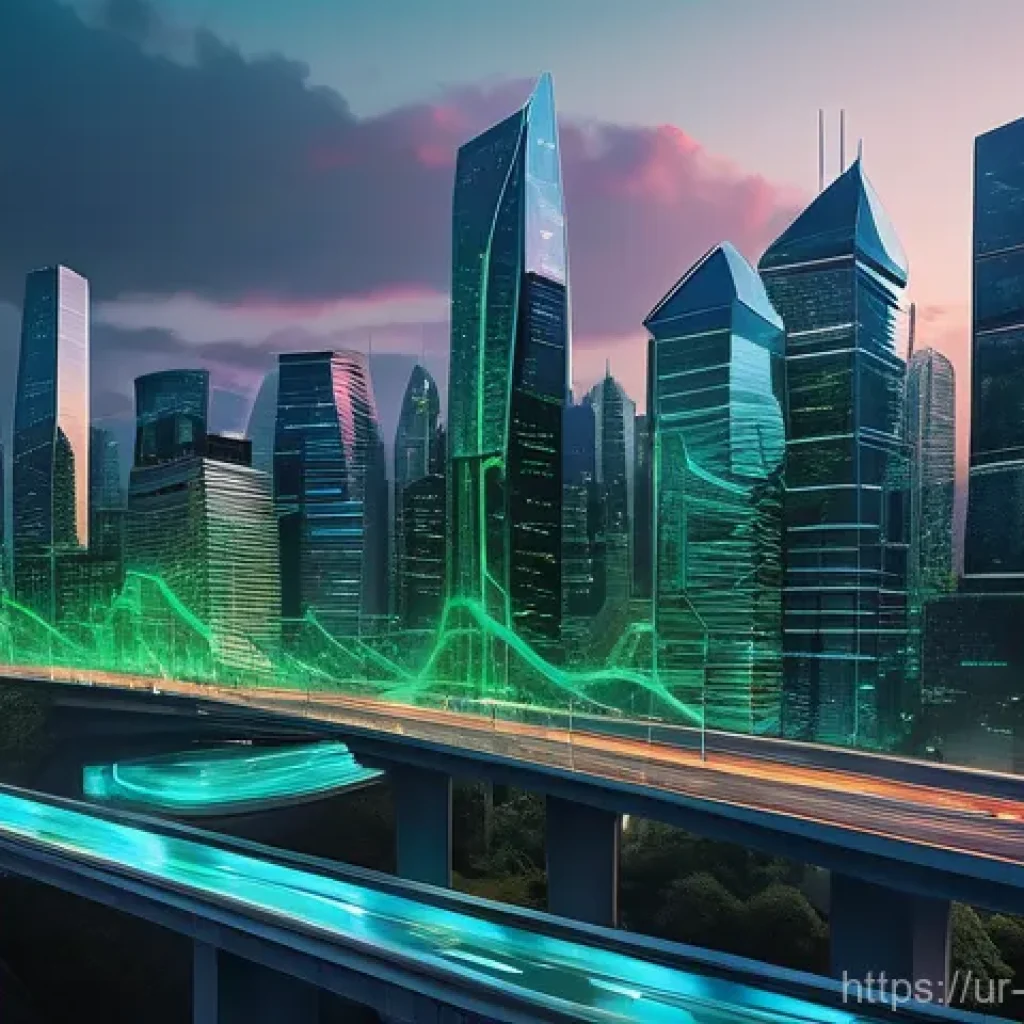 스마트 시티 보안 인프라 구축 - **Prompt:** A futuristic, metropolitan cityscape at dusk, protected by an intricate, glowing digital...